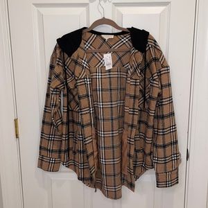 NWT Pacsun Flannel Jacket with Hood